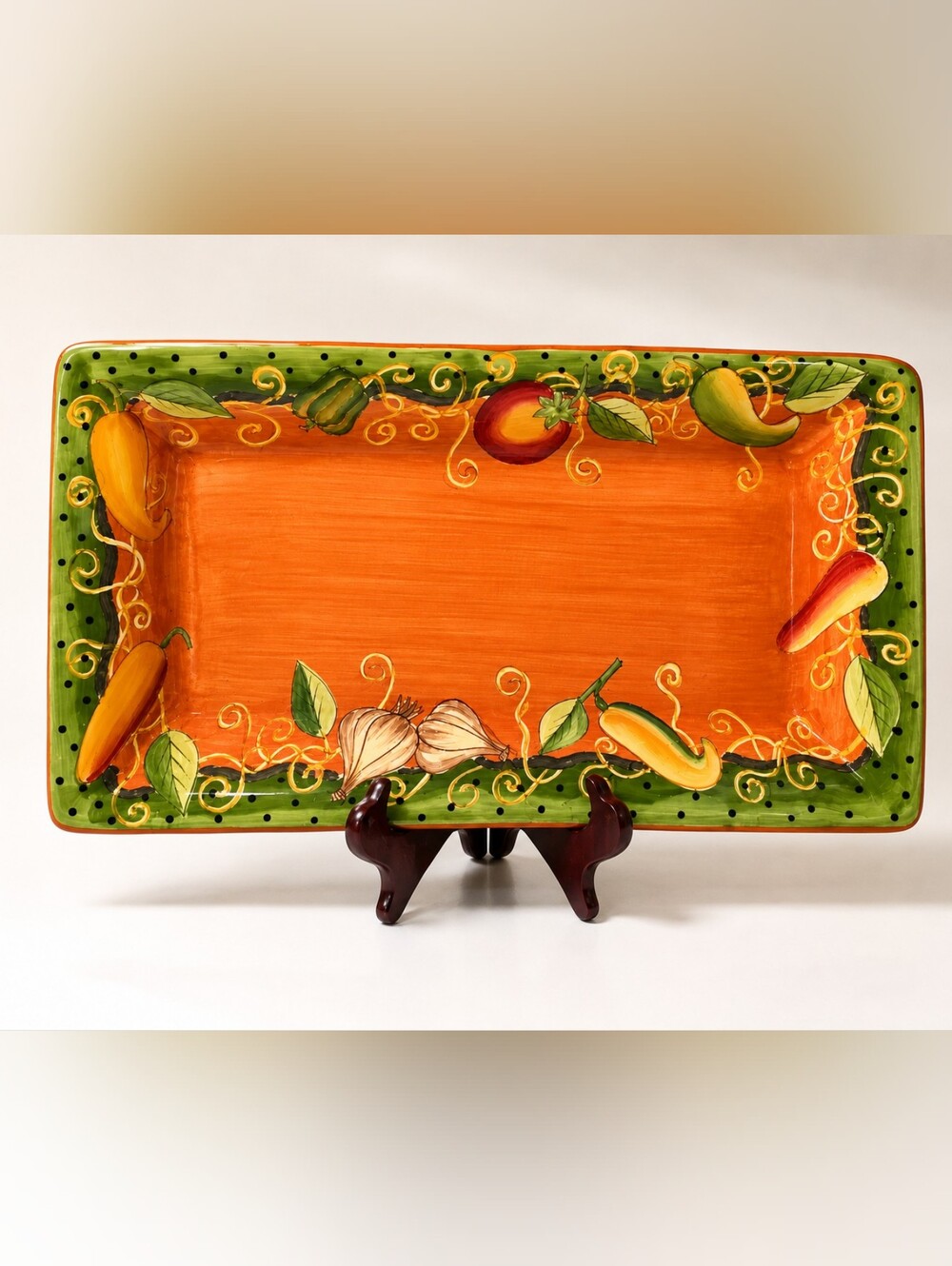 Gates Ware by Laurie Gates 18” Hand Painted Vegetable Serving Platter